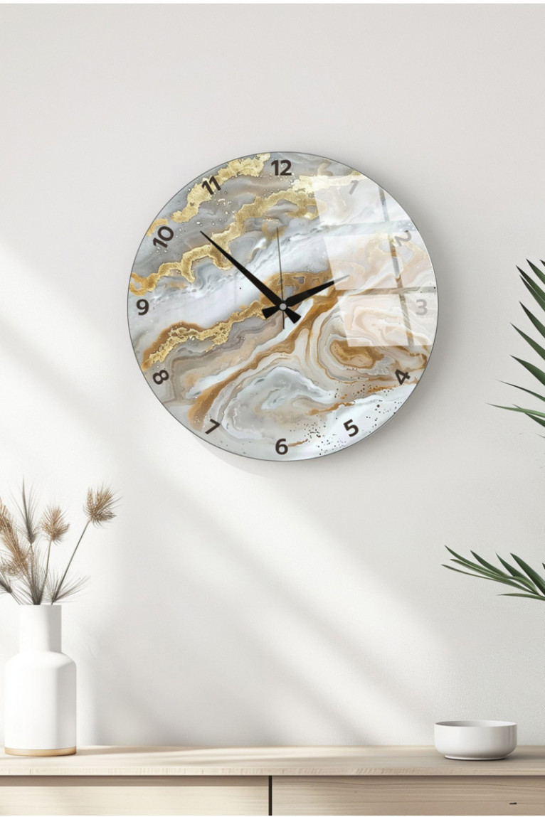 Horloge murale décorative en verre - Multicolore