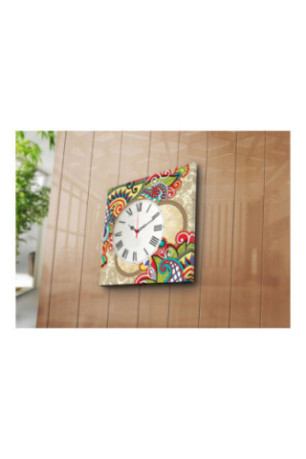 Horloge murale décorative en toile - Multicolore