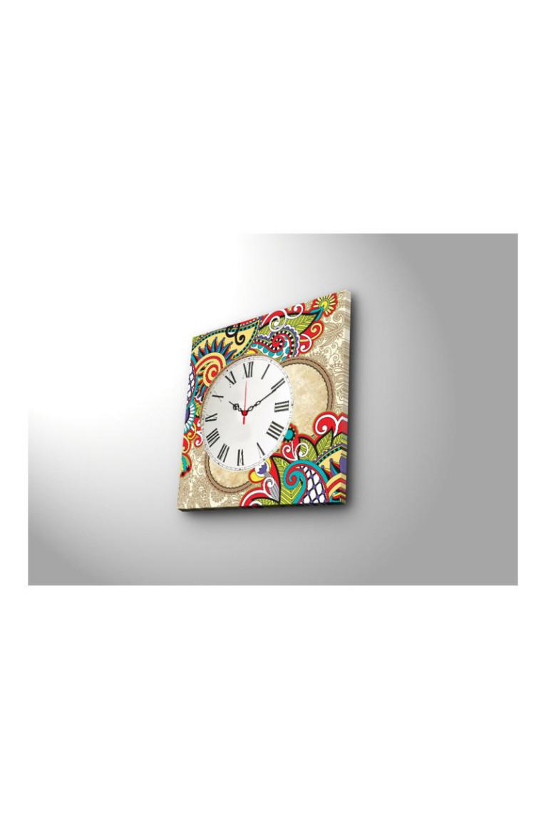 Horloge murale décorative en toile - Multicolore