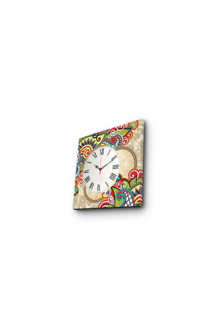 Horloge murale décorative en toile - Multicolore