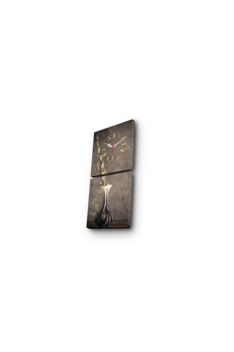 Horloge murale décorative en toile (2 pièces) - Multicolore