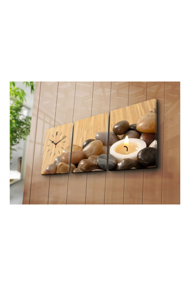 Horloge murale décorative en toile (3 pièces) - Multicolore
