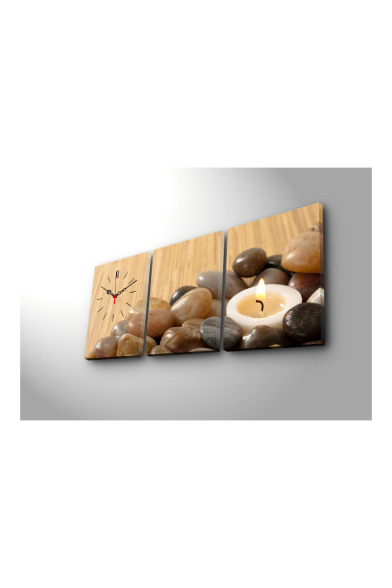 Horloge murale décorative en toile (3 pièces) - Multicolore