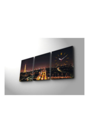 Horloge murale décorative en toile (3 pièces) - Multicolore