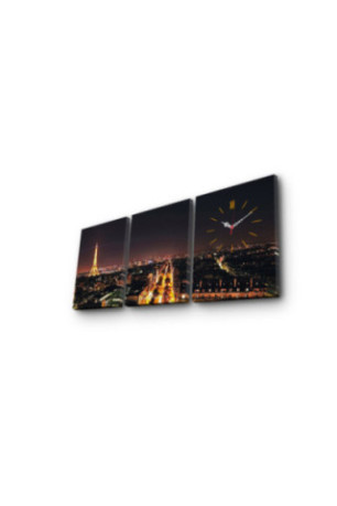 Horloge murale décorative en toile (3 pièces) - Multicolore