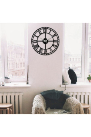 Horloge murale décorative en métal - Noir