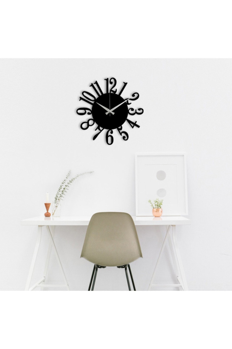 Horloge murale décorative en métal - Noir