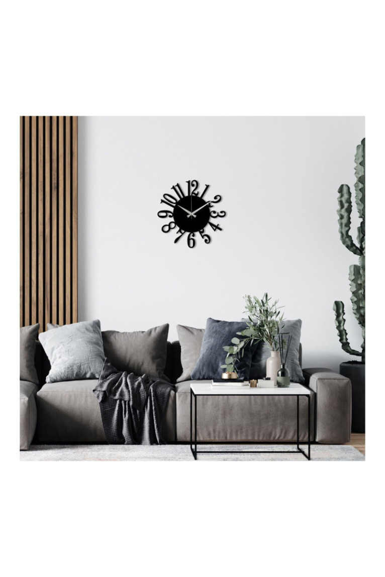 Horloge murale décorative en métal - Noir