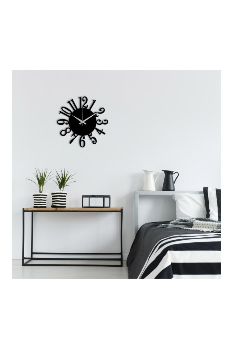 Horloge murale décorative en métal - Noir