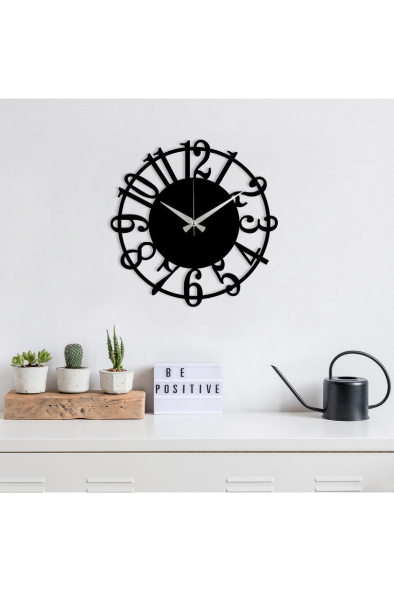 Horloge murale décorative en métal - Noir