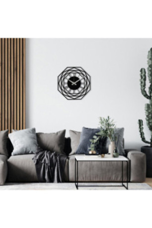 Horloge murale décorative en métal - Noir