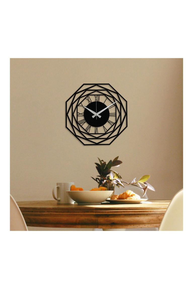 Horloge murale décorative en métal - Noir