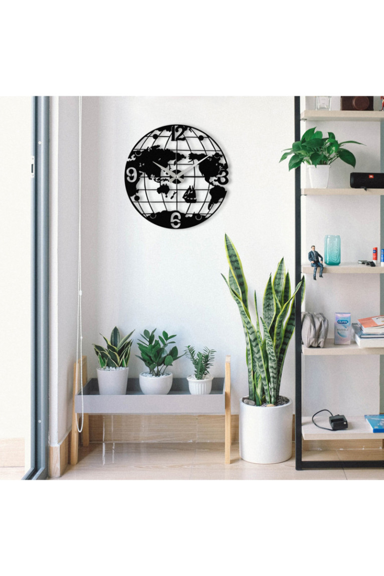 Horloge murale décorative en métal - Noir