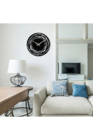Horloge murale décorative en métal - Noir