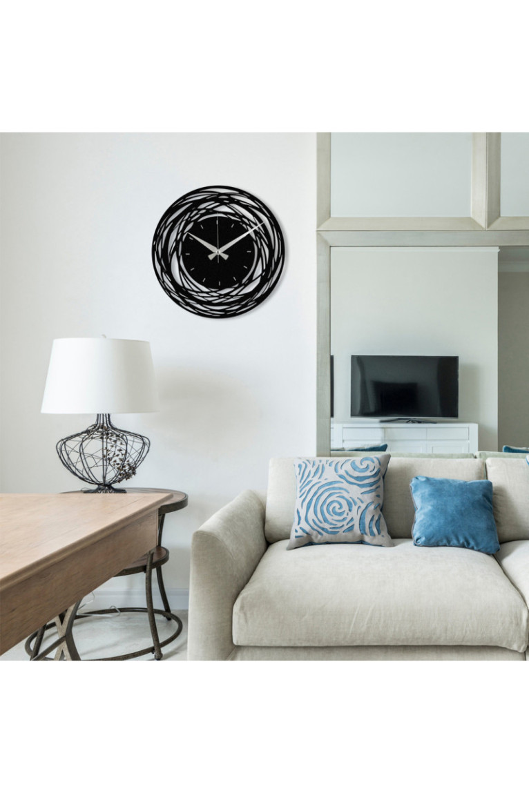 Horloge murale décorative en métal - Noir