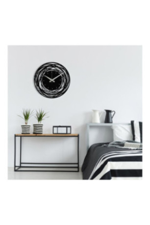Horloge murale décorative en métal - Noir