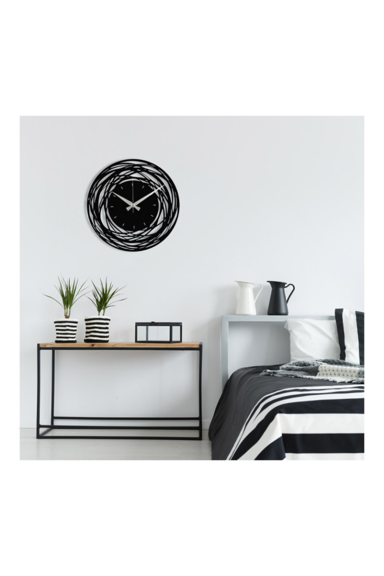 Horloge murale décorative en métal - Noir