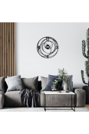 Horloge murale décorative en métal - Noir