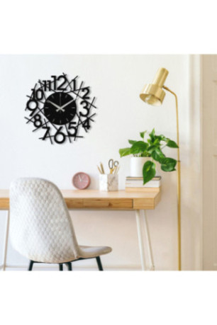 Horloge murale décorative en métal - Noir