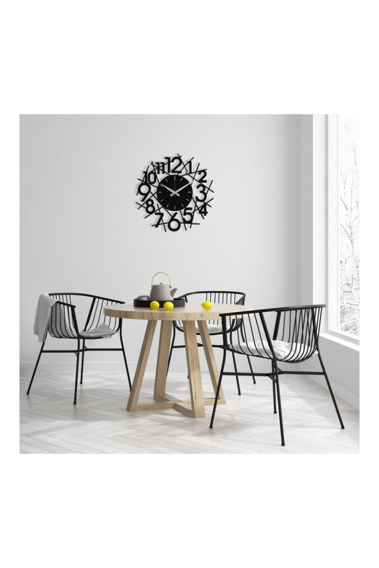 Horloge murale décorative en métal - Noir