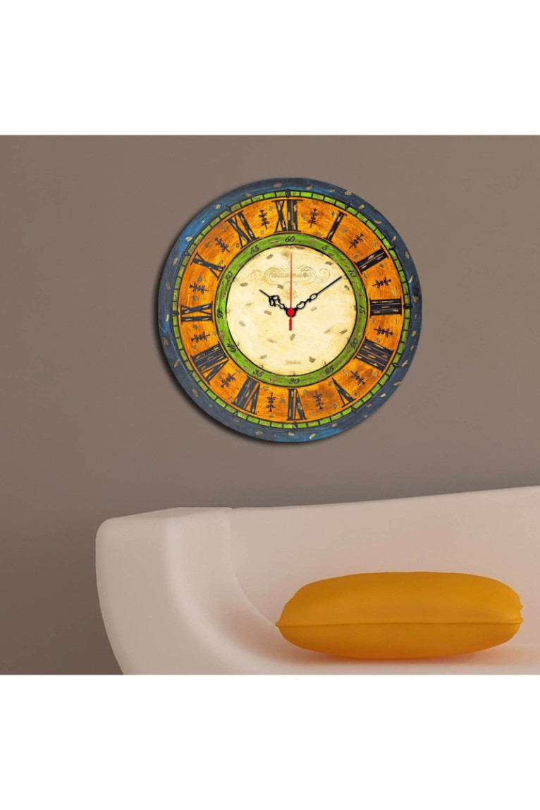 Horloge décorative en MDF - Multicolore
