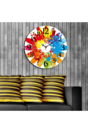 Horloge décorative en MDF - Multicolore