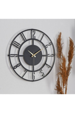 Horloge murale décorative en métal - Noir