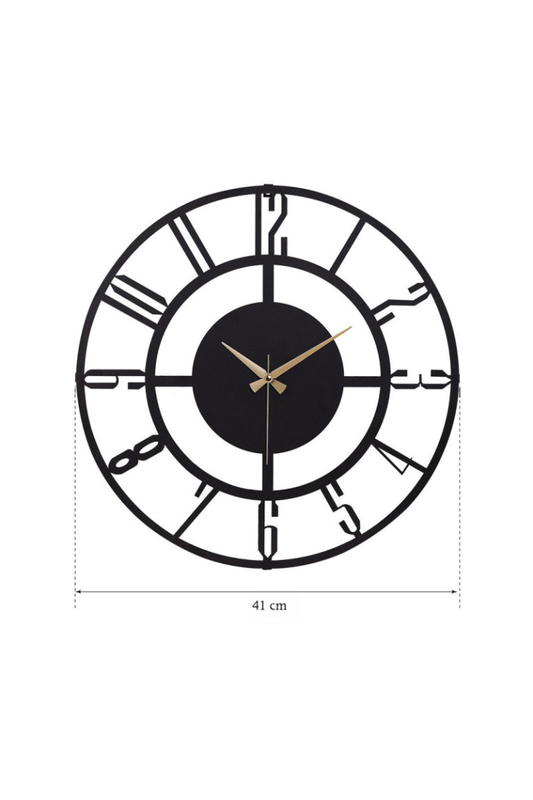 Horloge murale décorative en métal - Noir