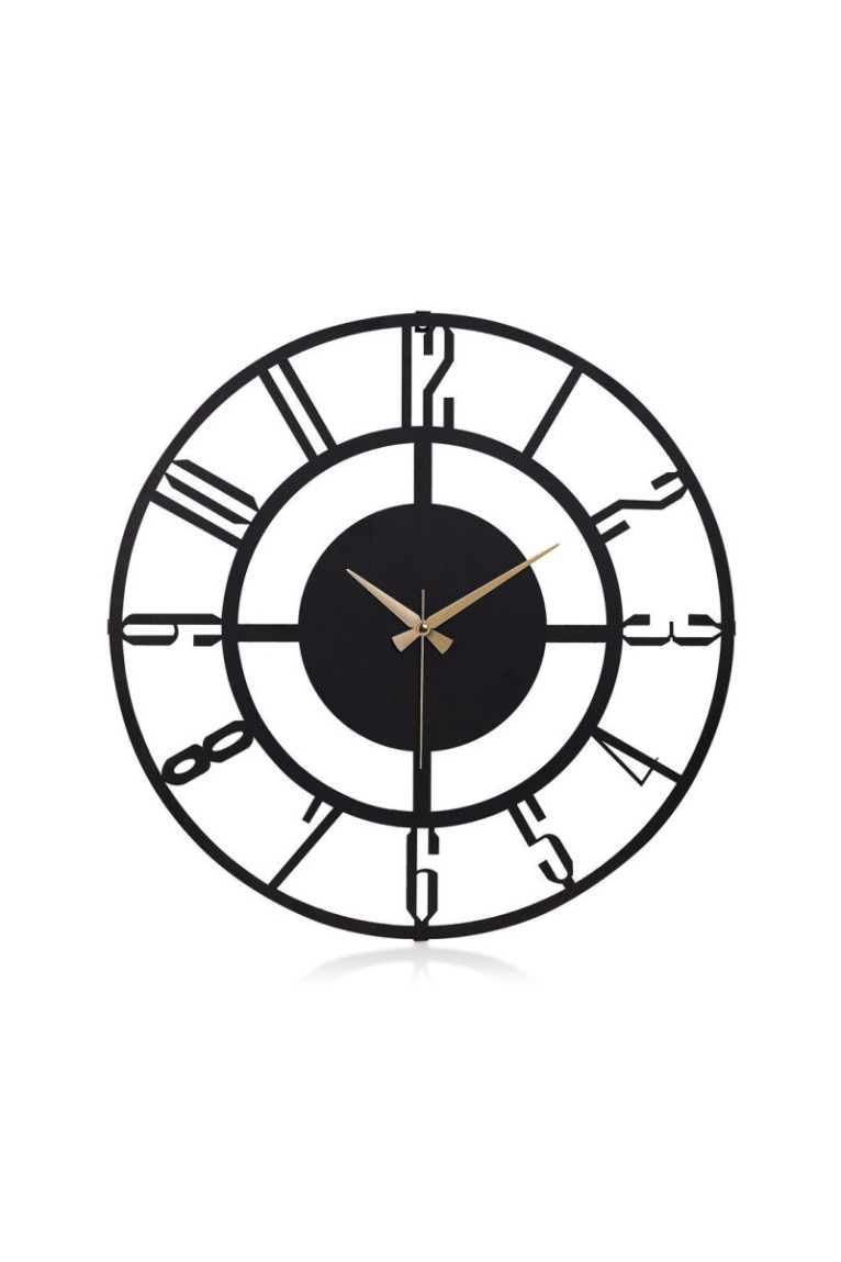 Horloge murale décorative en métal - Noir