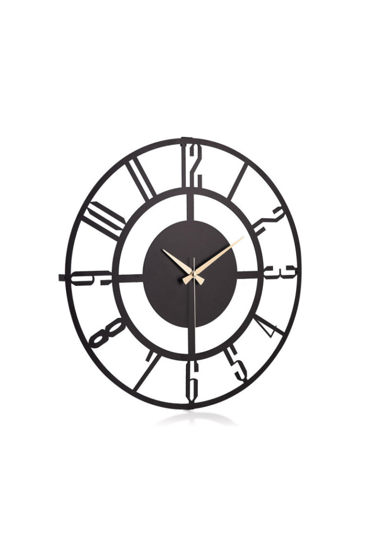 Horloge murale décorative en métal - Noir