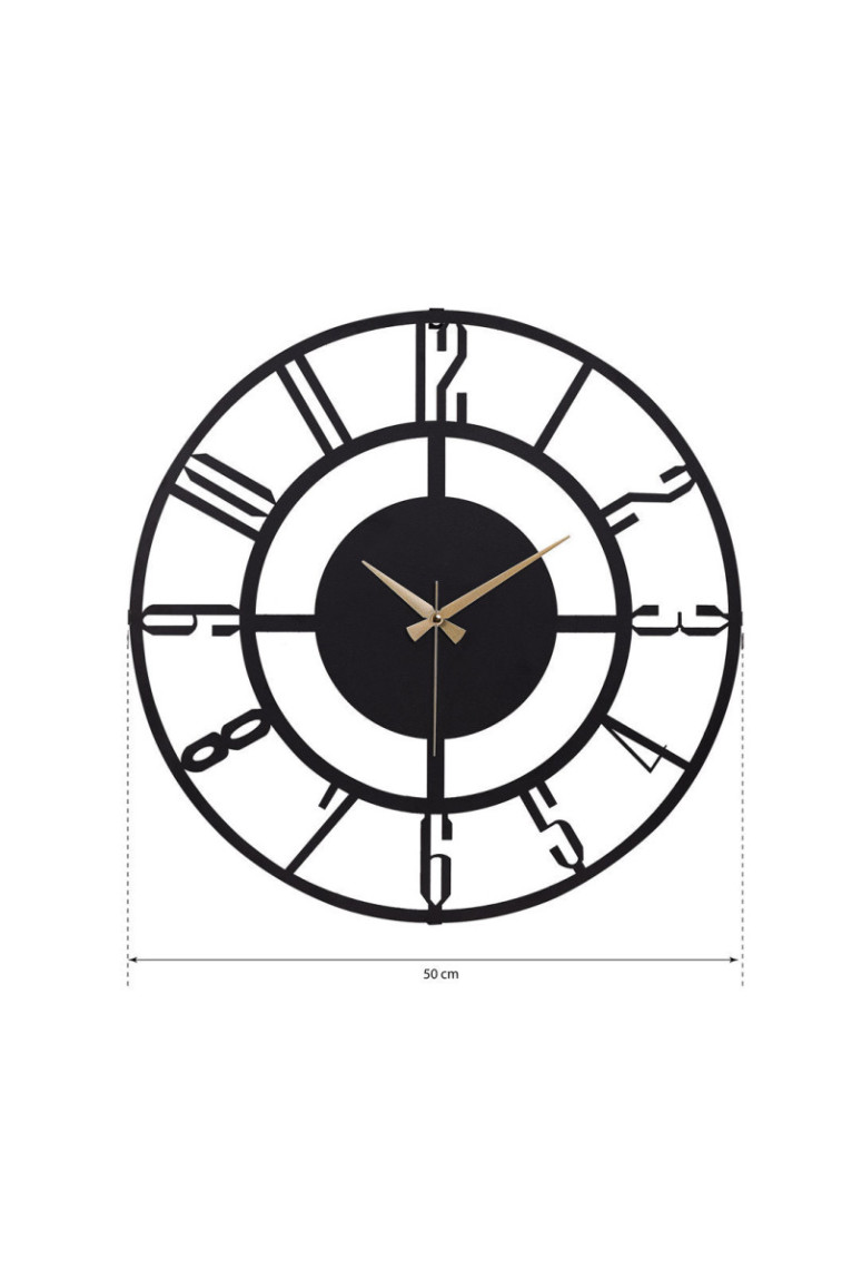 Horloge murale décorative en métal - Noir