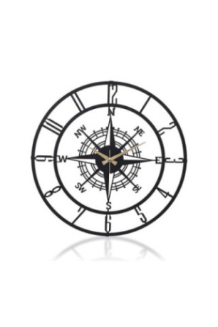Horloge murale décorative en métal - Noir
