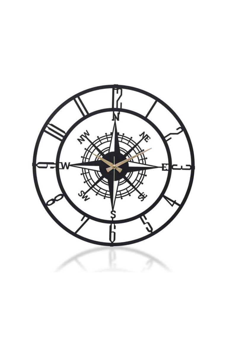 Horloge murale décorative en métal - Noir