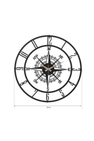 Horloge murale décorative en métal - Noir