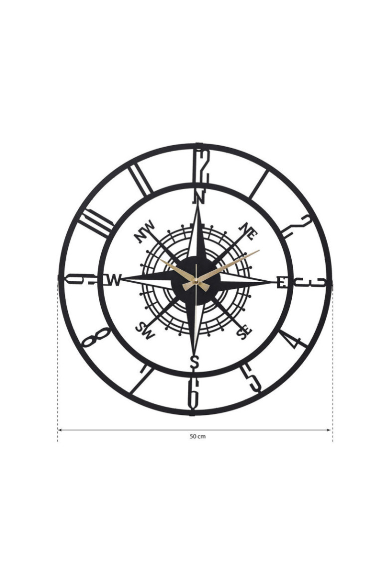 Horloge murale décorative en métal - Noir