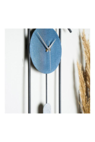 Horloge murale décorative en métal - Bleu Gris