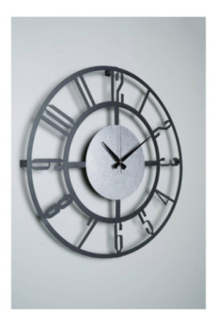 Horloge murale décorative en métal - Noir Argent