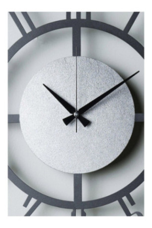 Horloge murale décorative en métal - Noir Argent
