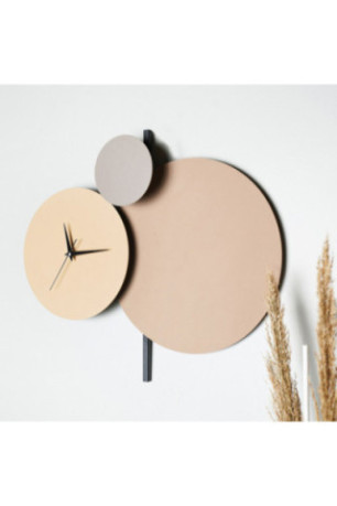 Horloge murale décorative en métal - Beige crème