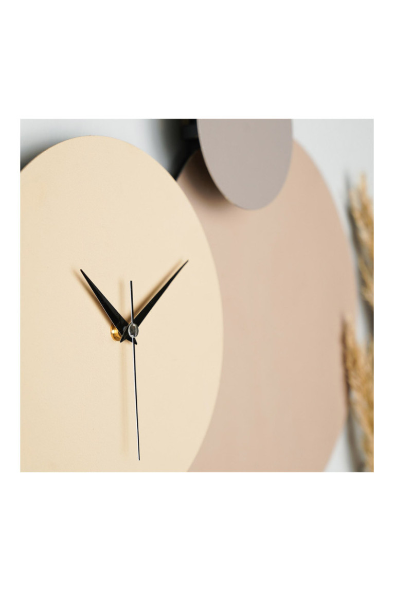Horloge murale décorative en métal - Beige crème