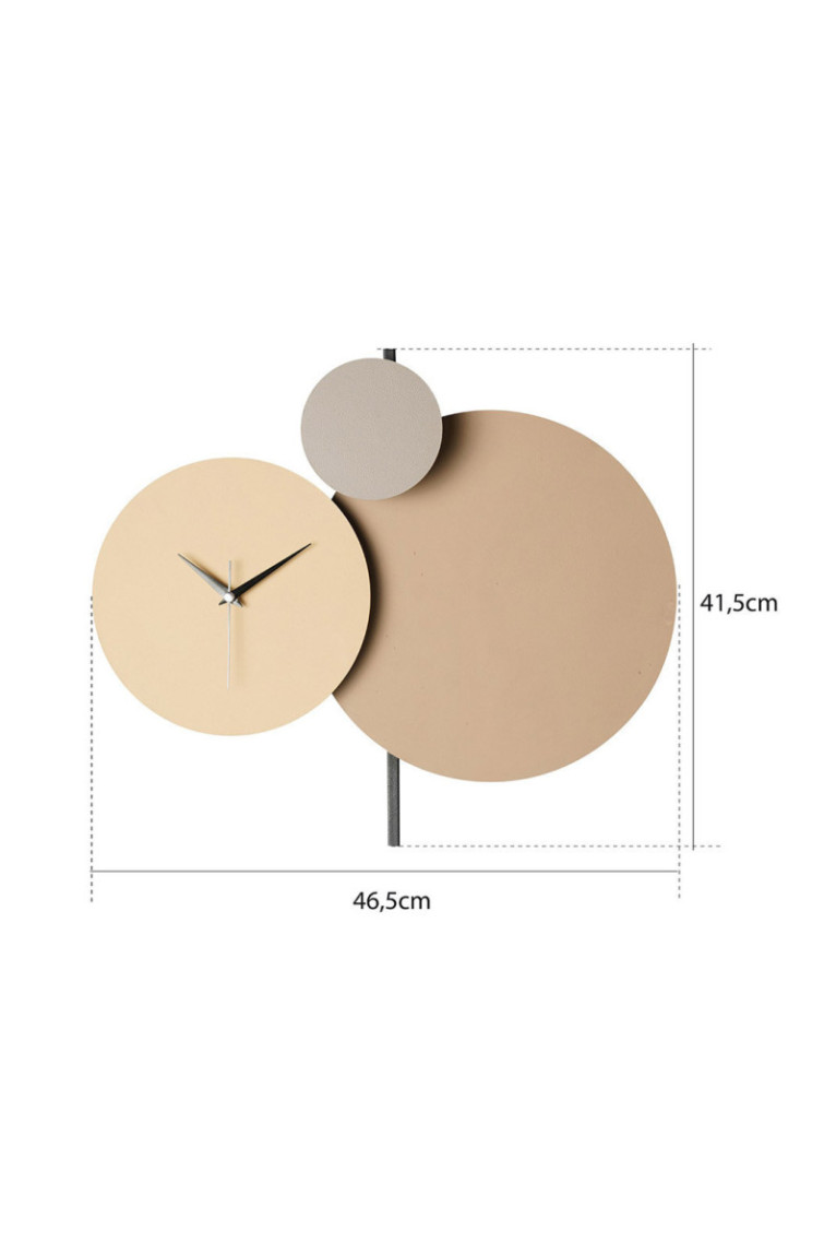 Horloge murale décorative en métal - Beige crème