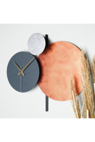 Horloge murale décorative en métal - Cuivre noir