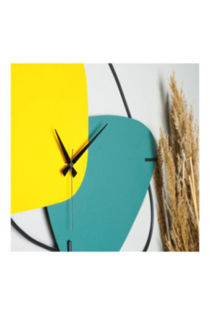 Horloge murale décorative en métal - Vert Jaune