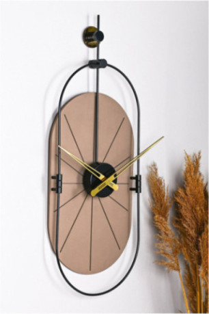 Horloge murale décorative en métal - Brun Noir