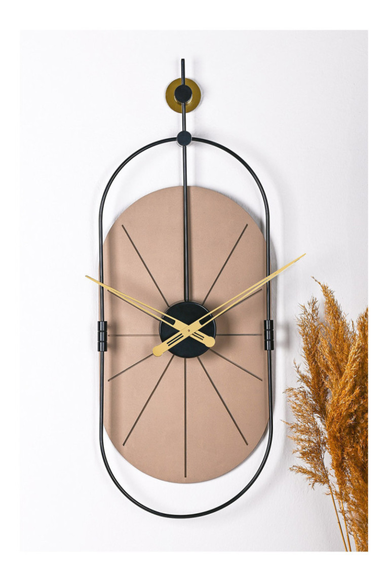Horloge murale décorative en métal - Marron Noir