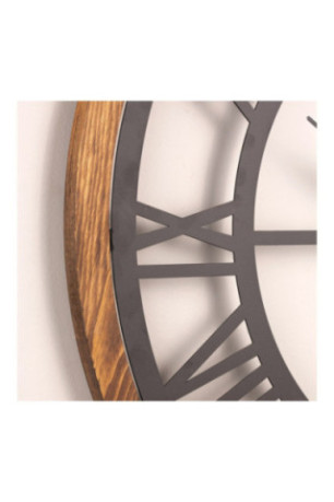 Horloge murale décorative en métal - Chêne noir