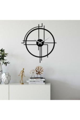 Horloge murale décorative en métal - Noir