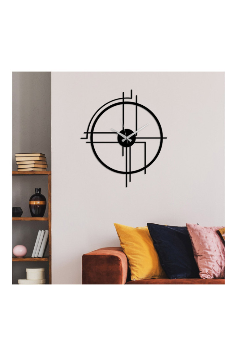Horloge murale décorative en métal - Noir