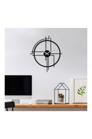 Horloge murale décorative en métal - Noir