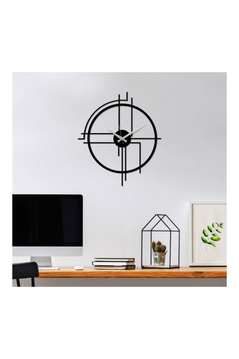 Horloge murale décorative en métal - Noir